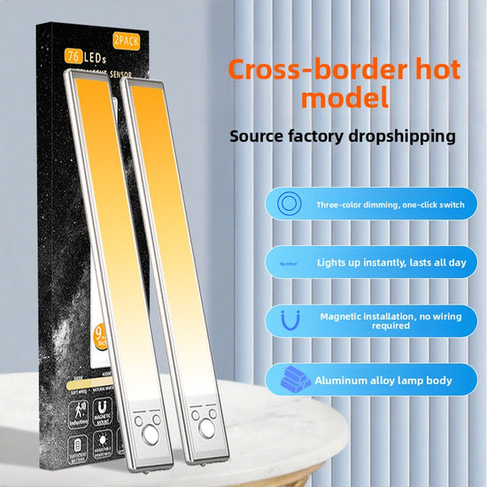 Rechargeable Magnetic LED Desk Lamp with Motion Sensor